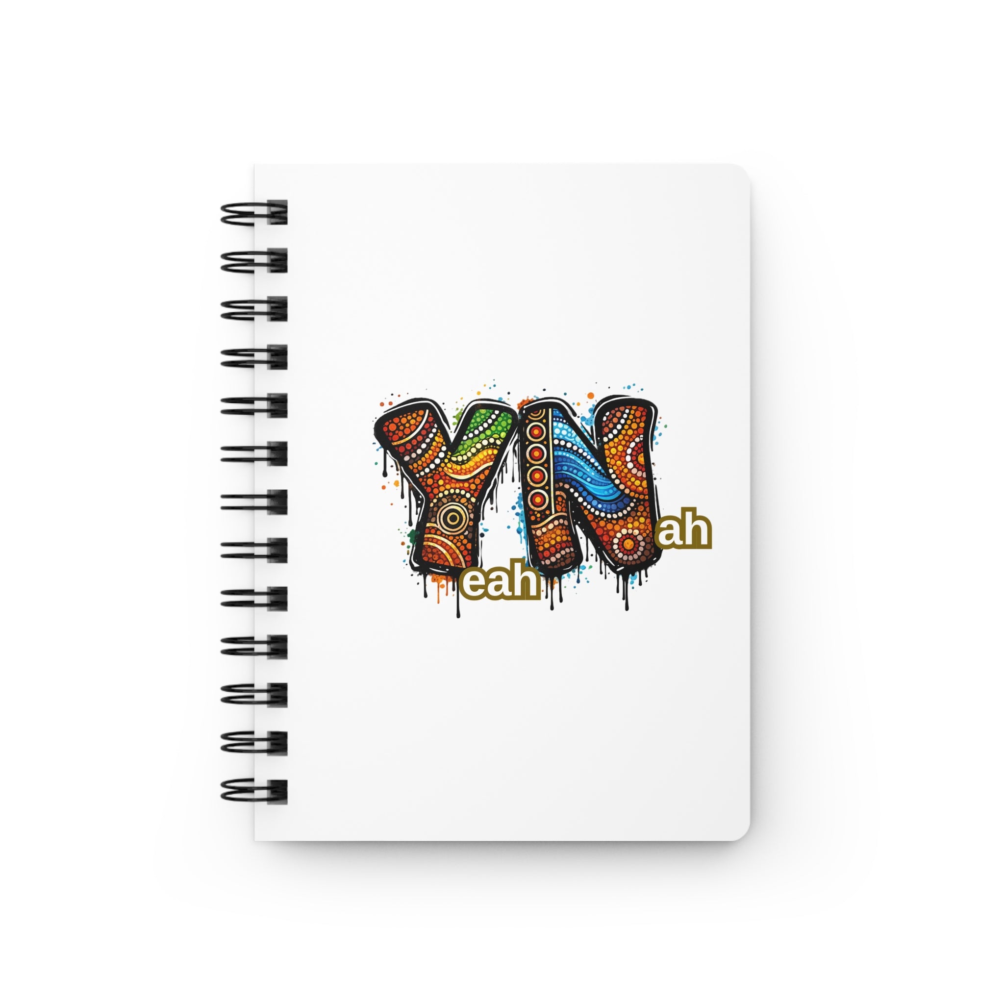 YN Graffiti Initials Journal | Spiral Bound Notebook, Colorful Drip Lettering